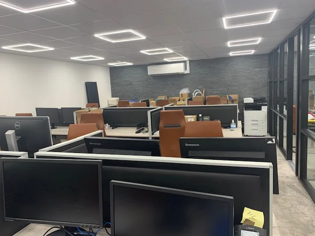 Clean, organized office space prepared by Spotclean Ltd cleaning services.